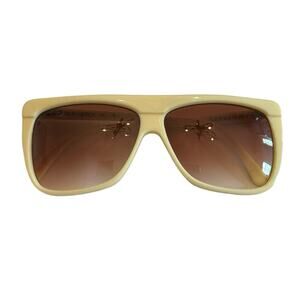 Womens COLORS IN OPTICS Sanford Hutton Vintage Ivory Rectangle Large Sunglasses